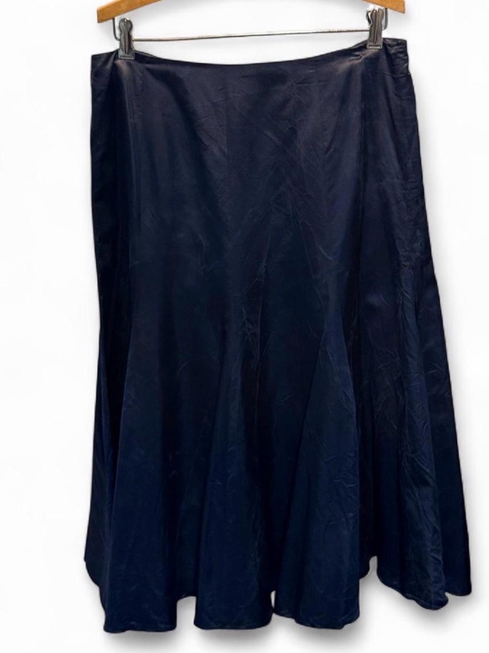 Vintage Lauren Ralph Lauren fluid midi skirt in deep navy blue silk